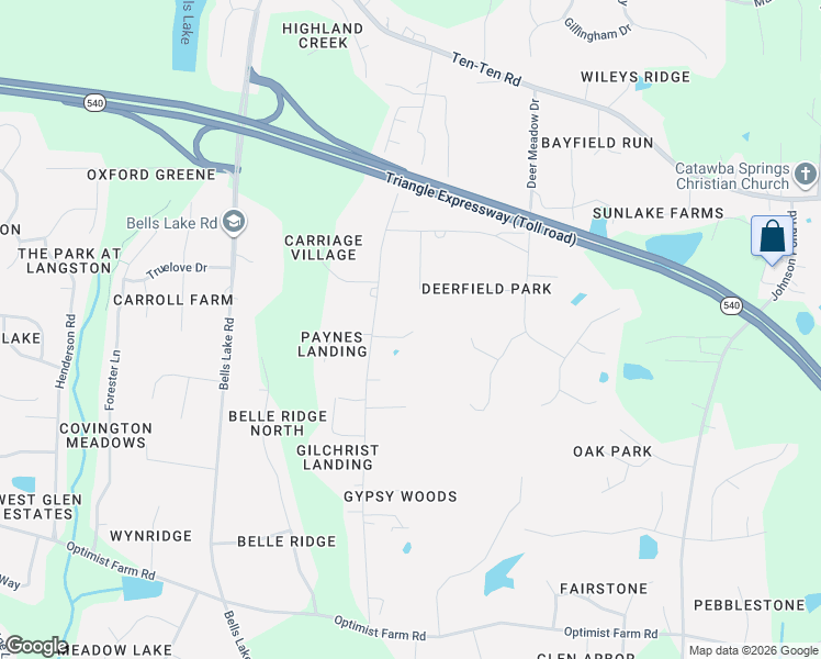 map of restaurants, bars, coffee shops, grocery stores, and more near 8209 Rhodes Road in Apex