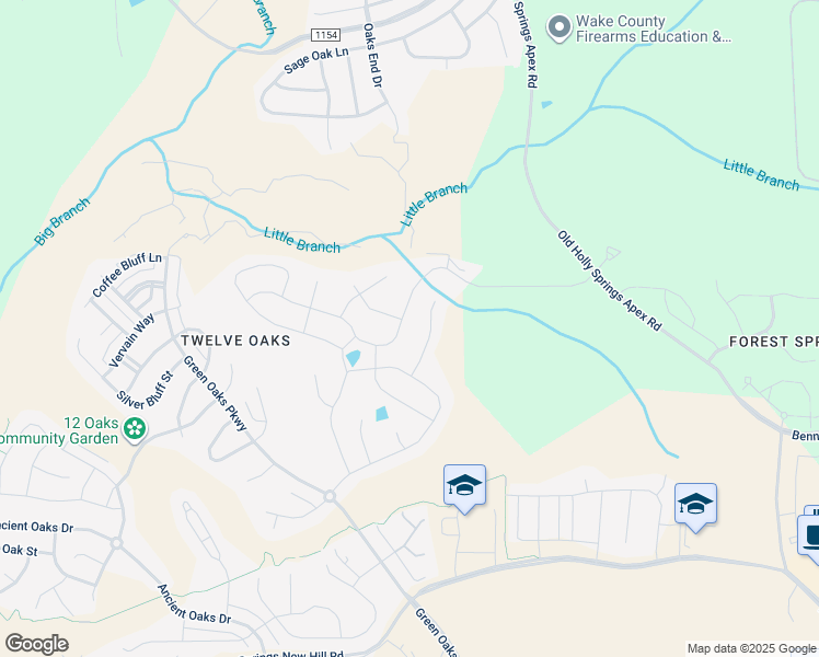 map of restaurants, bars, coffee shops, grocery stores, and more near 525 Ivy Arbor Way in Holly Springs