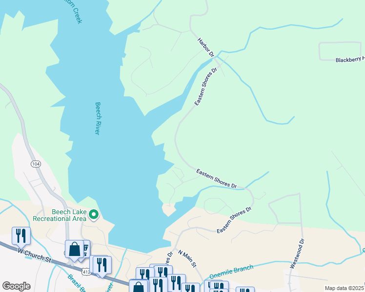 map of restaurants, bars, coffee shops, grocery stores, and more near 312 Eastern Shores Drive in Lexington