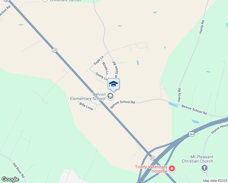 map of restaurants, bars, coffee shops, grocery stores, and more near 2568 North Carolina 33 in Greenville