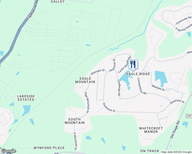 map of restaurants, bars, coffee shops, grocery stores, and more near 124 Mickleson Ridge Drive in Raleigh