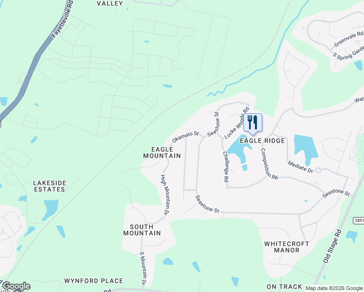 map of restaurants, bars, coffee shops, grocery stores, and more near 124 Mickleson Ridge Drive in Raleigh