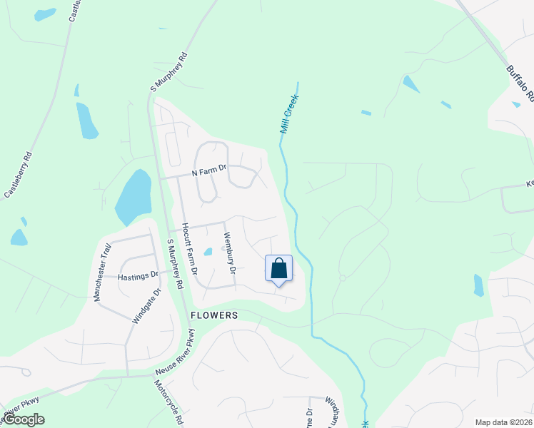 map of restaurants, bars, coffee shops, grocery stores, and more near 406 Mill Creek Drive in Clayton