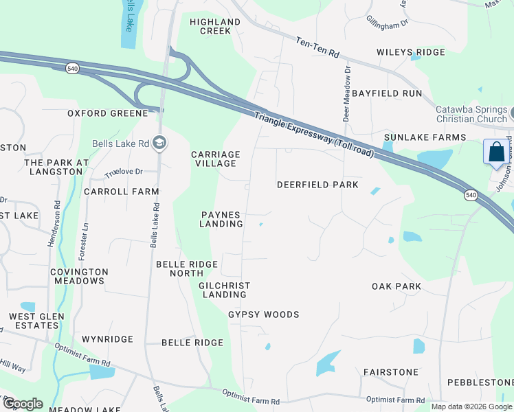 map of restaurants, bars, coffee shops, grocery stores, and more near 8209 Rhodes Road in Apex