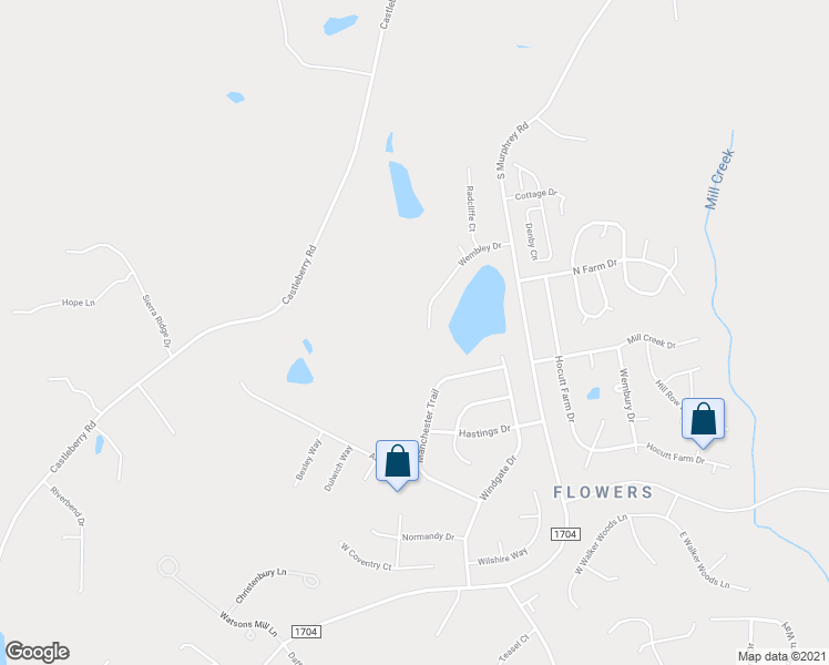 map of restaurants, bars, coffee shops, grocery stores, and more near 286 Wembley Drive in Clayton