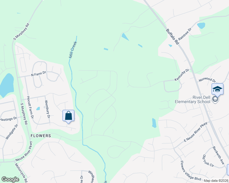 map of restaurants, bars, coffee shops, grocery stores, and more near 568 Bent Willow Drive in Clayton