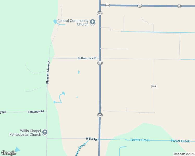 map of restaurants, bars, coffee shops, grocery stores, and more near 15353 Highway 163 in Harrisburg