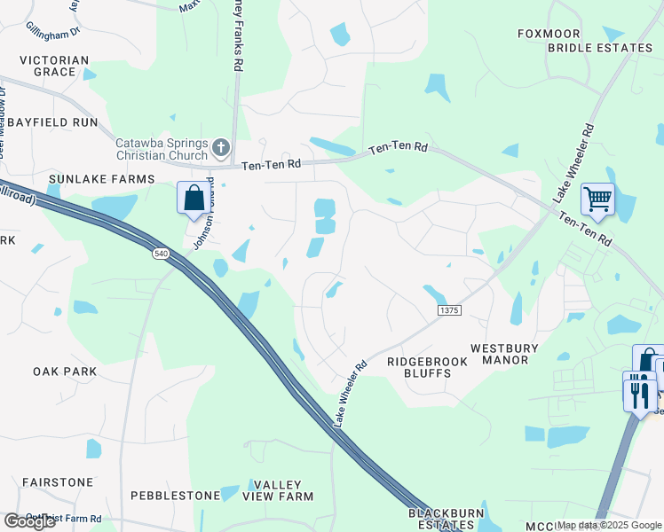 map of restaurants, bars, coffee shops, grocery stores, and more near 5049 Chase Hill Way in Apex