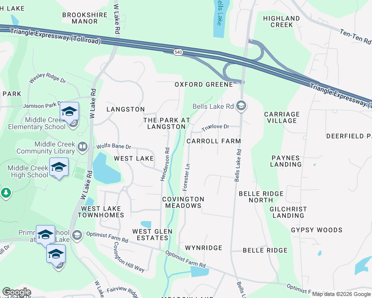 map of restaurants, bars, coffee shops, grocery stores, and more near 8701 Forester Lane in Apex