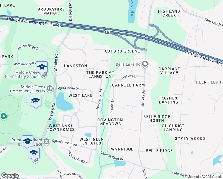 map of restaurants, bars, coffee shops, grocery stores, and more near 8701 Forester Lane in Apex