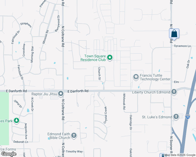 map of restaurants, bars, coffee shops, grocery stores, and more near 3332 Farmers Market Way in Edmond