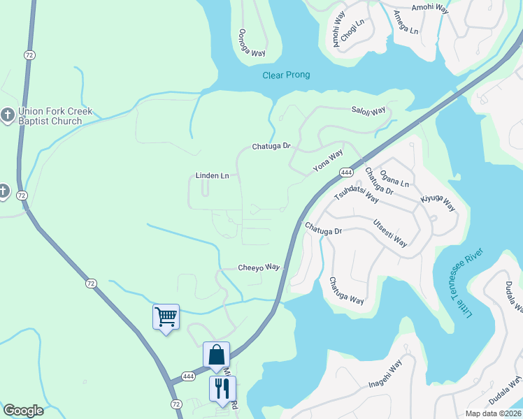 map of restaurants, bars, coffee shops, grocery stores, and more near 219 Yona Trce in Loudon