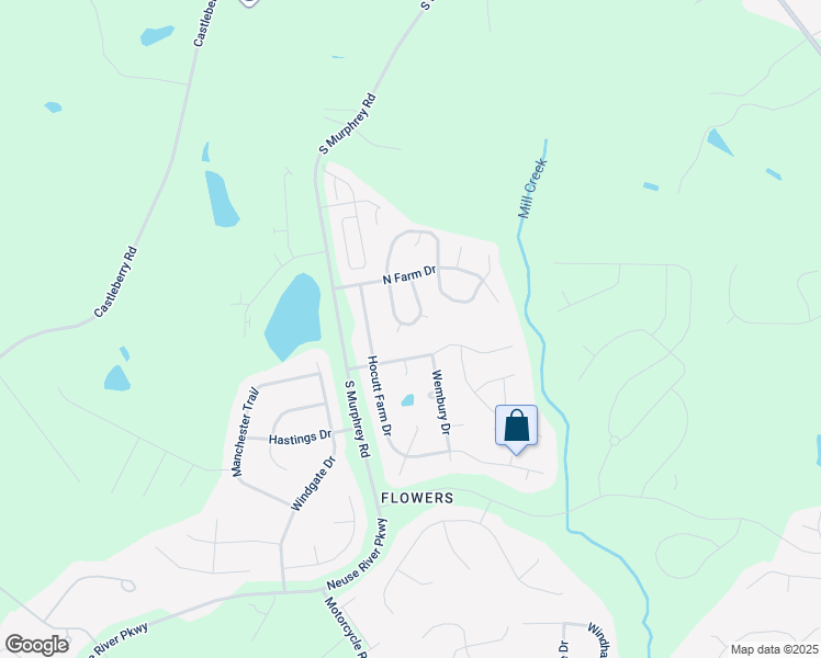 map of restaurants, bars, coffee shops, grocery stores, and more near 132 Willowbrook Circle in Clayton