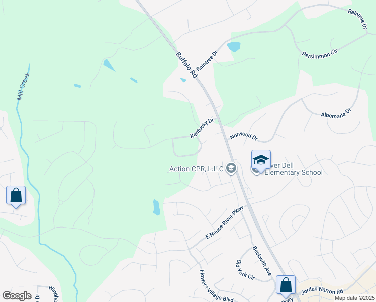 map of restaurants, bars, coffee shops, grocery stores, and more near 420 Triple Crown Circle in Clayton
