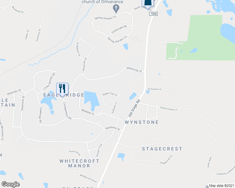 map of restaurants, bars, coffee shops, grocery stores, and more near 163 Solheim Lane in Raleigh