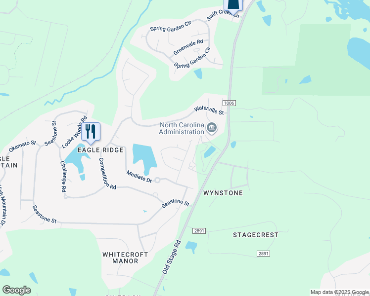 map of restaurants, bars, coffee shops, grocery stores, and more near 163 Solheim Lane in Raleigh