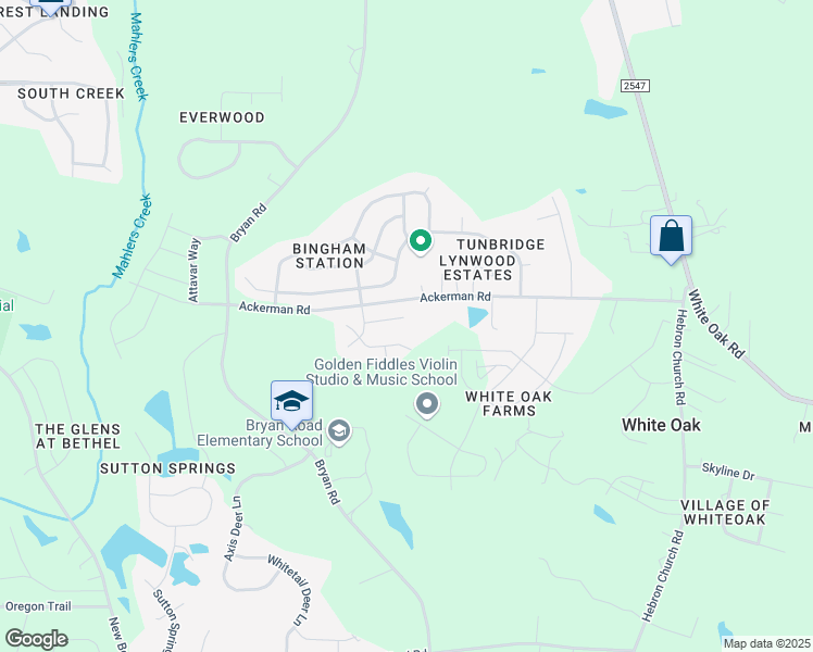 map of restaurants, bars, coffee shops, grocery stores, and more near 180 Depot Ridge Road in Garner