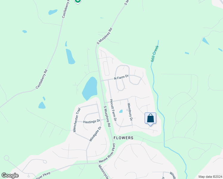 map of restaurants, bars, coffee shops, grocery stores, and more near 87 Hocutt Farm Drive in Clayton