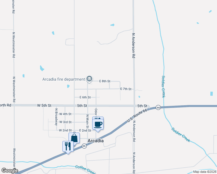 map of restaurants, bars, coffee shops, grocery stores, and more near 341 East 7th Street in Arcadia