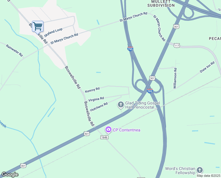 map of restaurants, bars, coffee shops, grocery stores, and more near 4429 Kenroy Road in Wilson