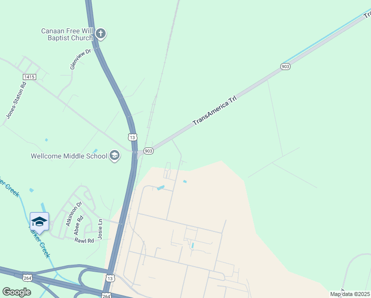 map of restaurants, bars, coffee shops, grocery stores, and more near 205 North Carolina 903 in Greenville