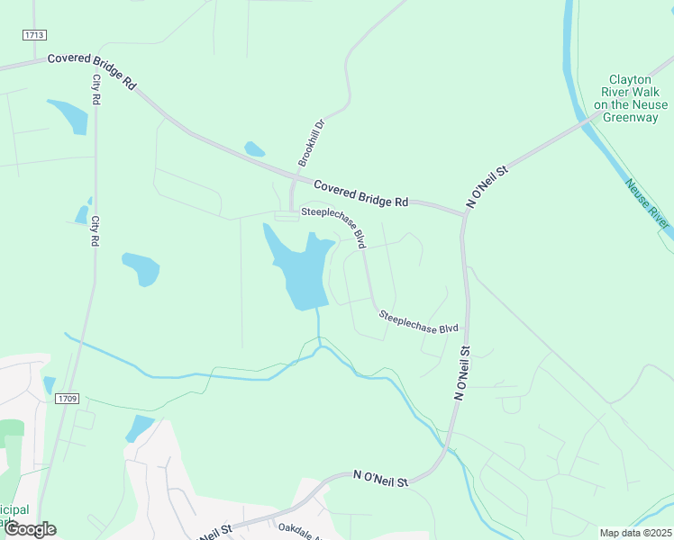 map of restaurants, bars, coffee shops, grocery stores, and more near 215 Whirlaway Street in Clayton