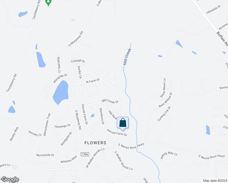 map of restaurants, bars, coffee shops, grocery stores, and more near 148 Anderby Drive in Clayton