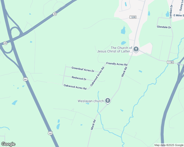 map of restaurants, bars, coffee shops, grocery stores, and more near 927 Greenleaf Acres Drive in Asheboro