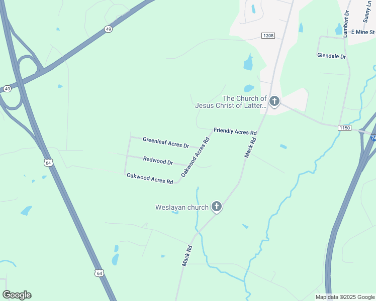 map of restaurants, bars, coffee shops, grocery stores, and more near 927 Greenleaf Acres Drive in Asheboro
