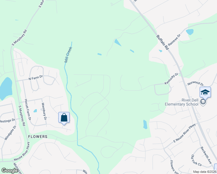map of restaurants, bars, coffee shops, grocery stores, and more near 568 Bent Willow Drive in Clayton