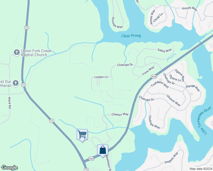 map of restaurants, bars, coffee shops, grocery stores, and more near 100 Chatuga Drive West in Loudon