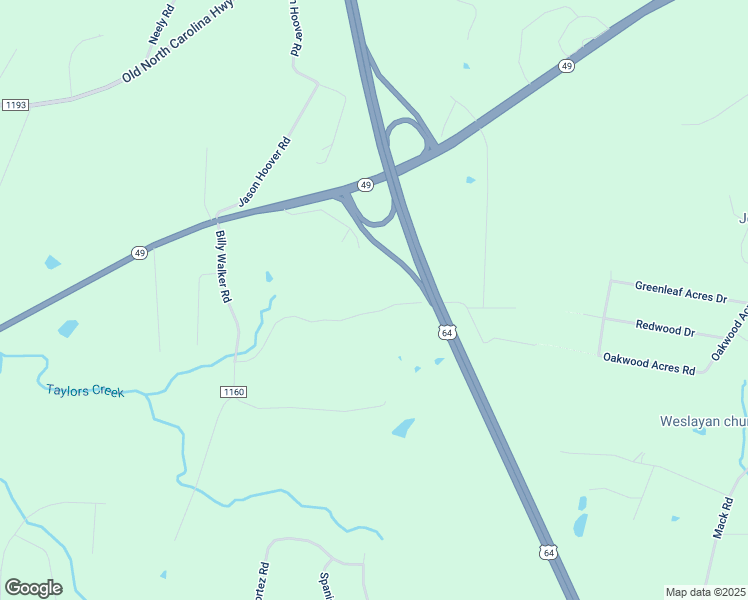 map of restaurants, bars, coffee shops, grocery stores, and more near 1430 Autumn Wood Lane in Asheboro