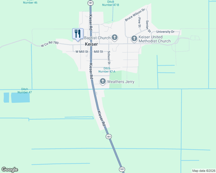 map of restaurants, bars, coffee shops, grocery stores, and more near 125 Taylor Street in Keiser