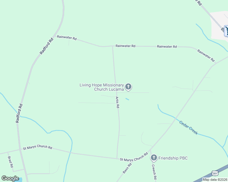 map of restaurants, bars, coffee shops, grocery stores, and more near 5072 Artis Road in Lucama