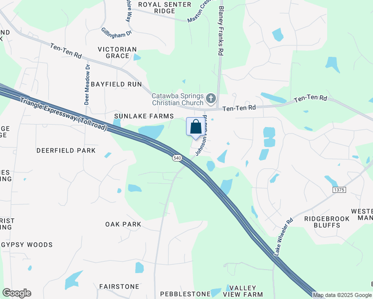 map of restaurants, bars, coffee shops, grocery stores, and more near 3730 Johnson Pond Road in Apex
