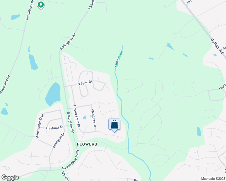 map of restaurants, bars, coffee shops, grocery stores, and more near 379 North Farm Drive in Clayton