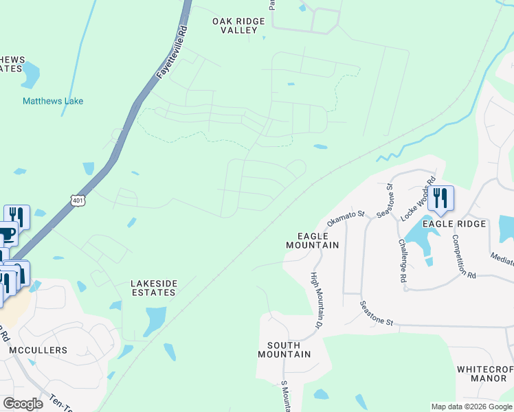map of restaurants, bars, coffee shops, grocery stores, and more near 392 Okamato Street in Raleigh