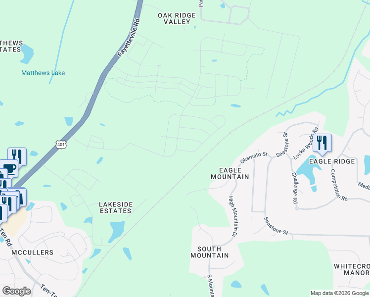 map of restaurants, bars, coffee shops, grocery stores, and more near 392 Okamato Street in Raleigh