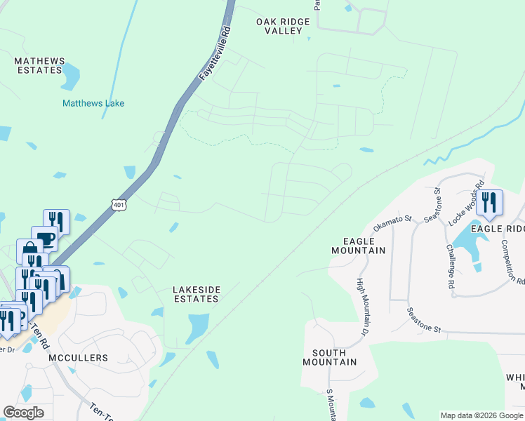 map of restaurants, bars, coffee shops, grocery stores, and more near 404 Okamato Street in Raleigh