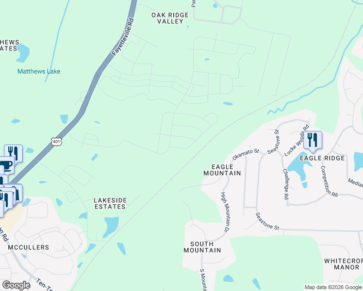 map of restaurants, bars, coffee shops, grocery stores, and more near 392 Okamato Street in Raleigh