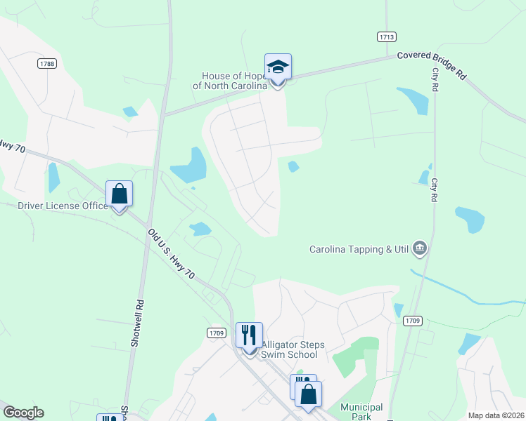 map of restaurants, bars, coffee shops, grocery stores, and more near 387 Streamliner Blvd in Clayton