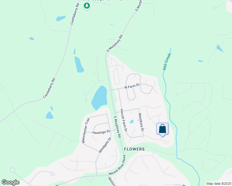 map of restaurants, bars, coffee shops, grocery stores, and more near 32 Hocutt Farm Drive in Clayton