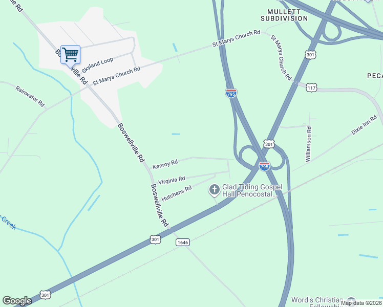 map of restaurants, bars, coffee shops, grocery stores, and more near 4432 Kenroy Road in Wilson