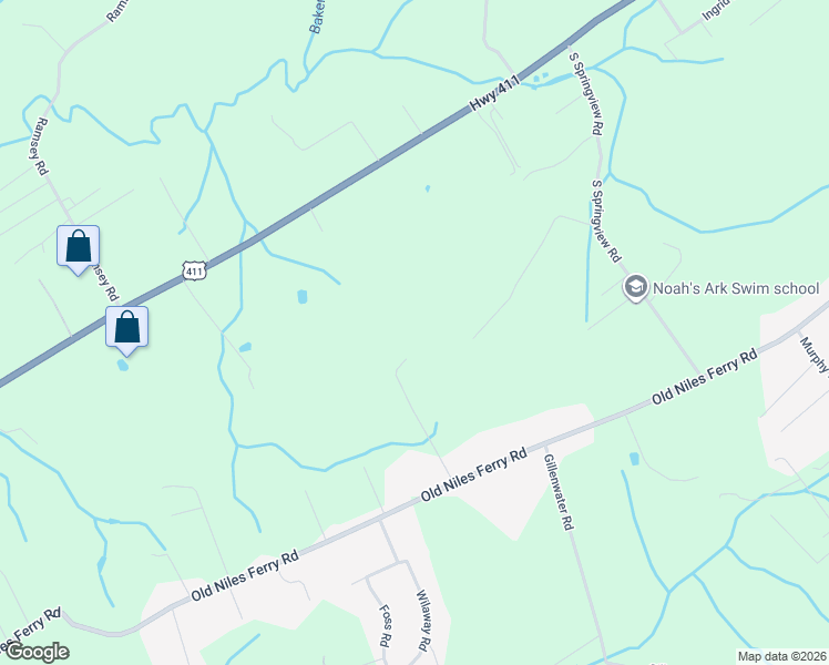 map of restaurants, bars, coffee shops, grocery stores, and more near 215 South Springview Road in Maryville