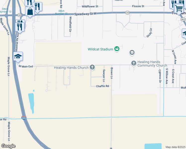 map of restaurants, bars, coffee shops, grocery stores, and more near 1816 Guys Pass in Trumann