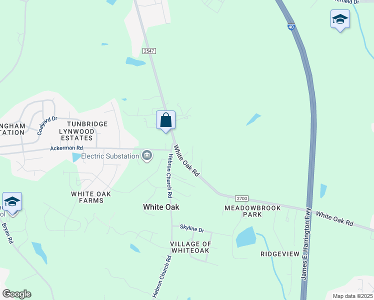 map of restaurants, bars, coffee shops, grocery stores, and more near 106 Glenside Drive in Garner