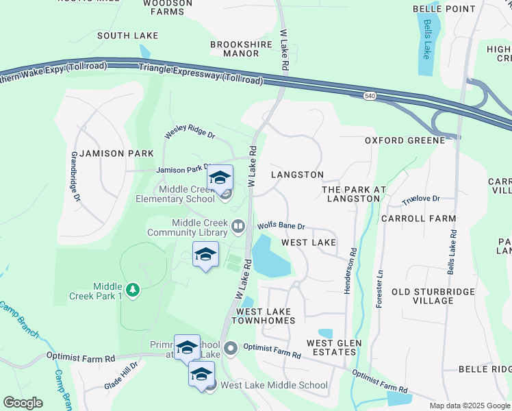 map of restaurants, bars, coffee shops, grocery stores, and more near 3200 Langston Circle in Apex