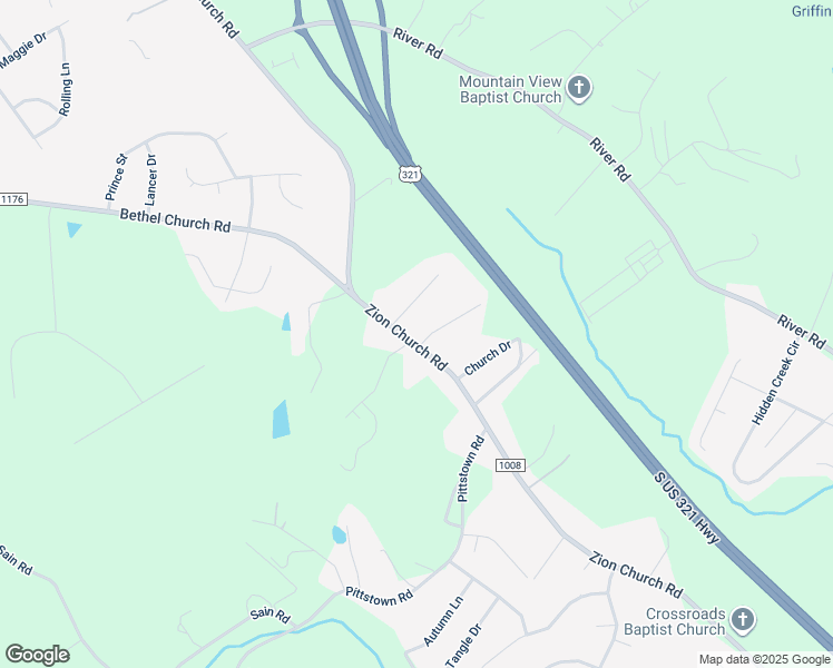 map of restaurants, bars, coffee shops, grocery stores, and more near 4424 Claralee Lane in Hickory