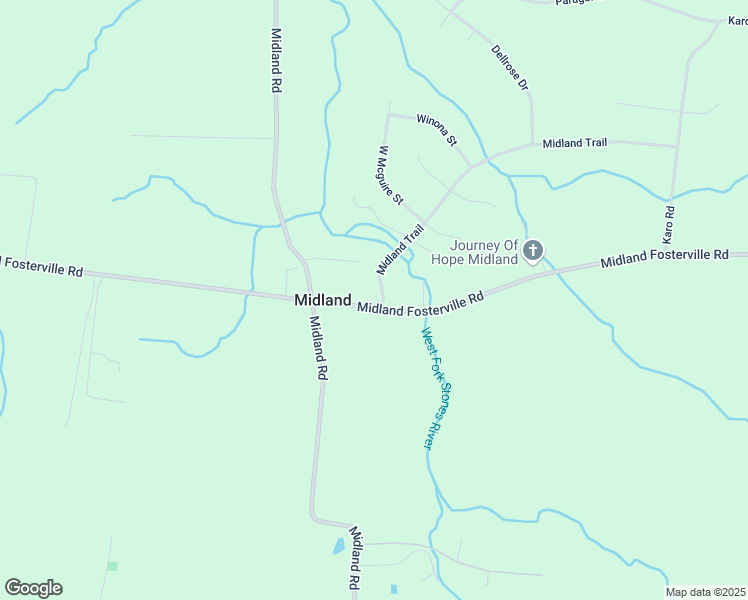 map of restaurants, bars, coffee shops, grocery stores, and more near 3540 Midland Trail in Bell Buckle
