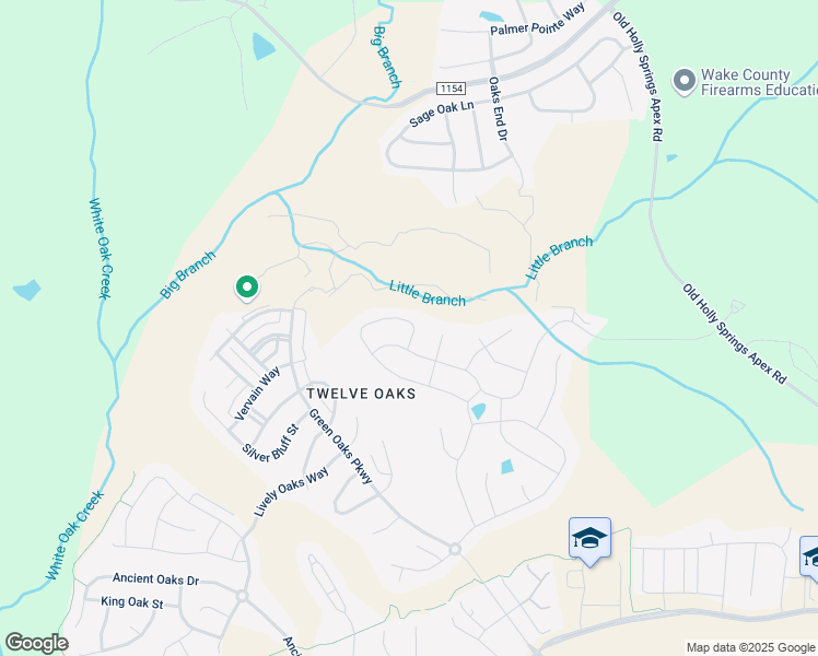 map of restaurants, bars, coffee shops, grocery stores, and more near 348 Golf Vista Trail in Holly Springs